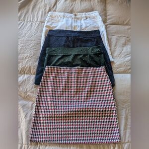 Women's Small Mini Skirt Collection Set Forever 21 Multicolor Green White Lace